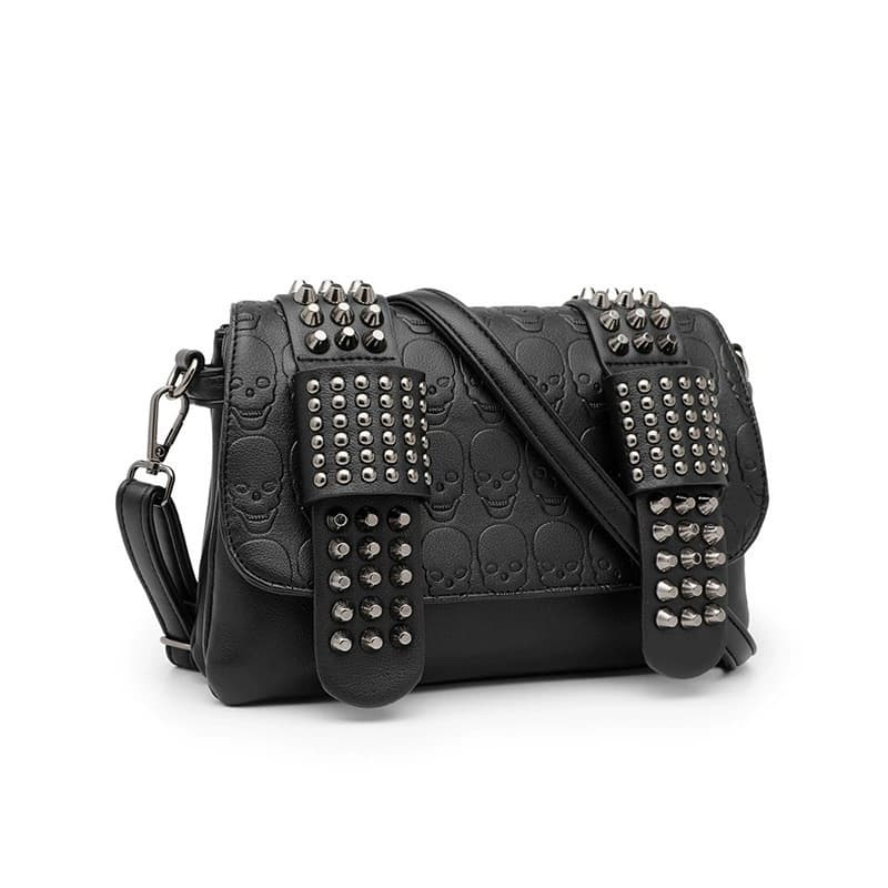 bolsa pequena transversal feminina Bolsa de couro feminina bolsa de caveira feminina bolsa preta luxo