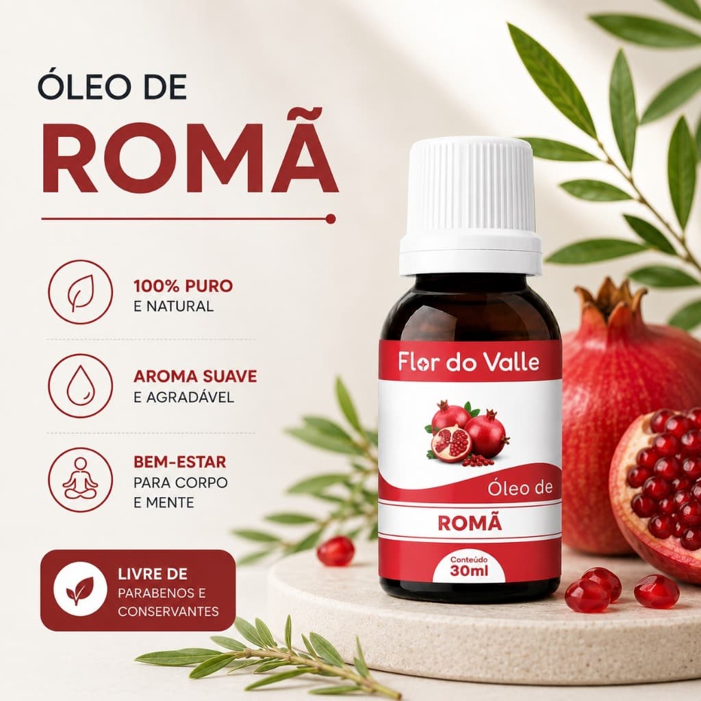 Óleo Vegetal De Romã 30ml Flor Do Valle - Essencial