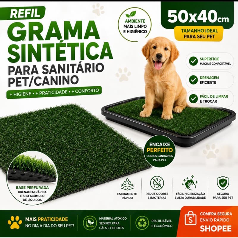 2 Gramas Sintética para Sanitário Pet/Canino 50x40cm