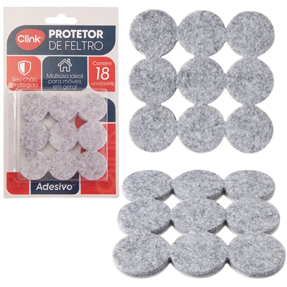 Kit 54 Protetor de Cadeira Feltro Redondo Adesivo Móveis Clink 54 Pçs