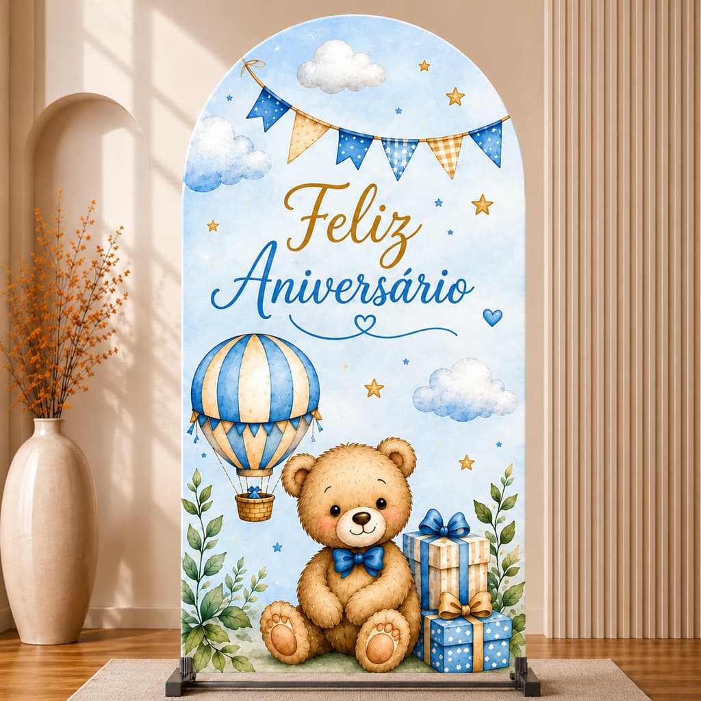 Capa Painel Romano 2,00x1,00 Estampada Festa Decoração Chá de Bebê Aniversário  Festas Decorações