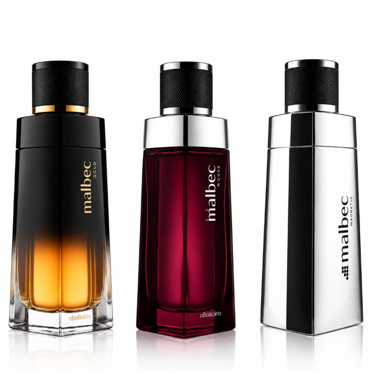Kit 3 Perfumes Malbec Masculino Importado Aroma Marcante Essência Alta Fixação
