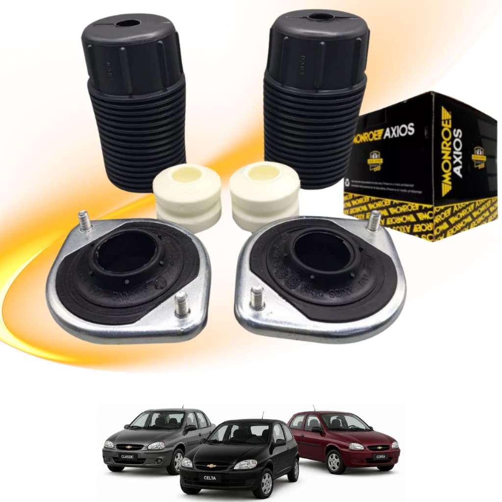 Kit 2 Coxins Axios Batente Coifa Amortecedor Corsa Celta