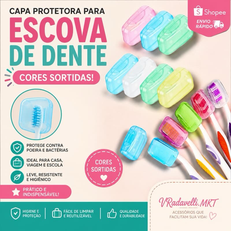 1/3/5/8/10 Capas protetora de  escova de dentes cor aleatória