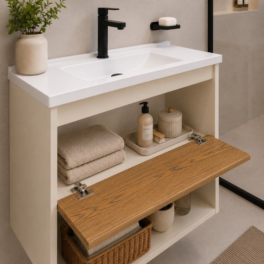 Armário Organizador Gabinete De Banheiro 1 Porta Prateleira Ibiza Lavabo Armazenamento