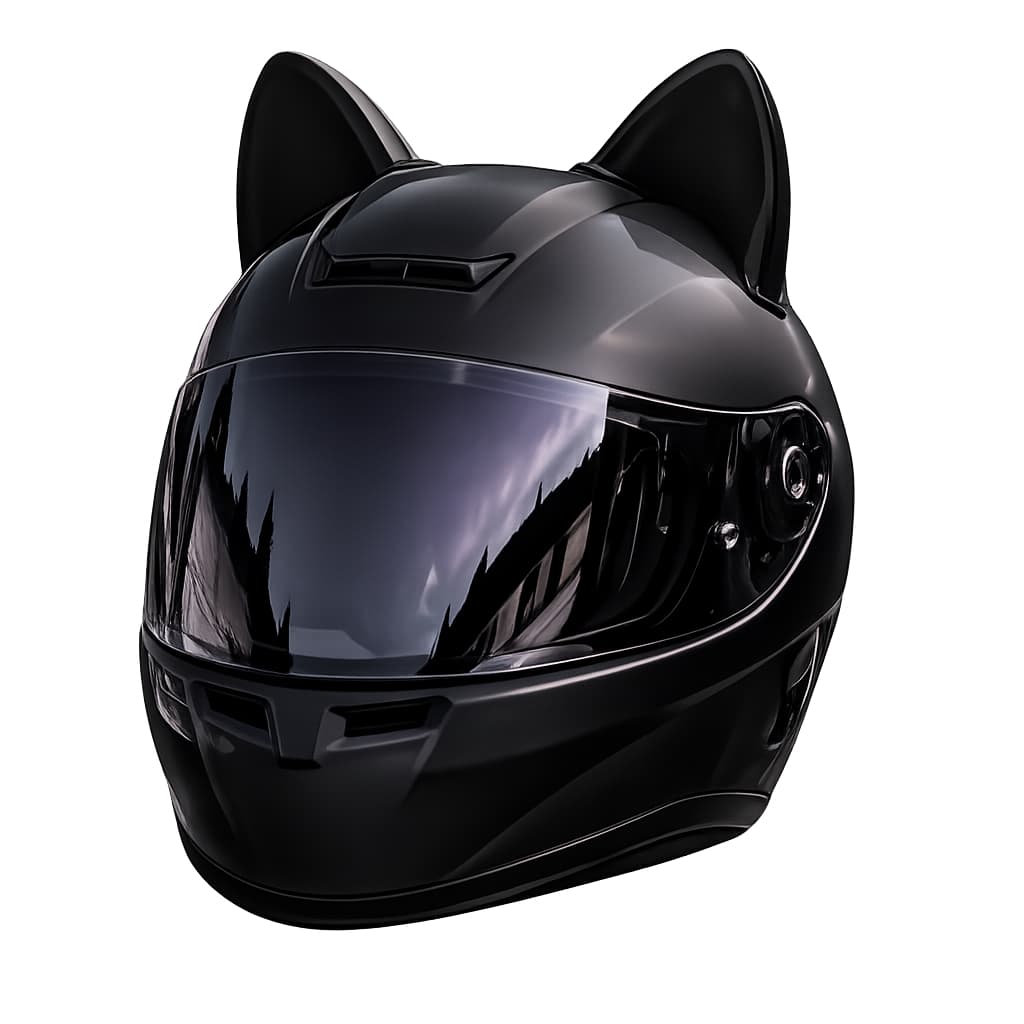 Orelha de Gato para Capacete de Moto e Bike – Acessório Decorativo com Fita Dupla Face