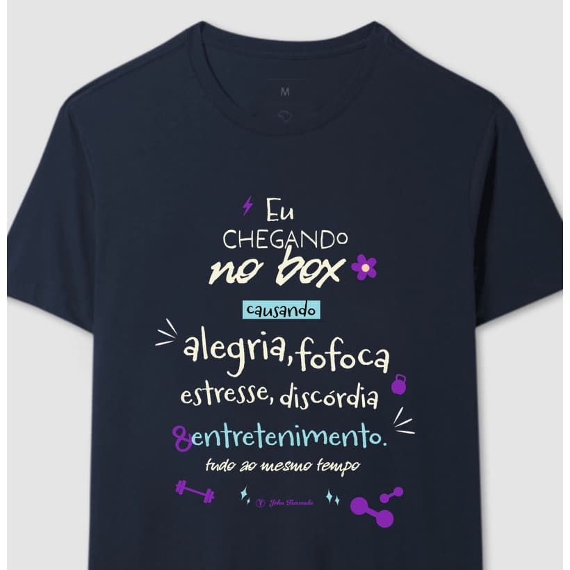 Camiseta Algodão Peruano Chegando no Box Crossfit treino