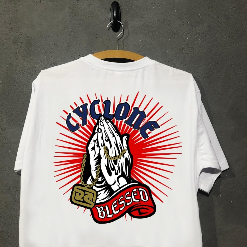 Camiseta Unissex Cyclone Blessed Oversized（Tamanho P-G3）100% Algodão Envio Rapido