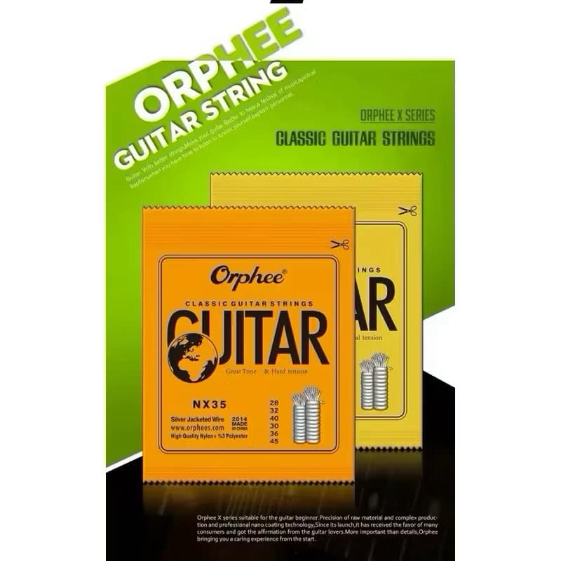 Conjunto Orphee ve Nylon, tensão Normal, Violão Nylon, Cordas de Nylon Para Violão Acústico e Elétrico