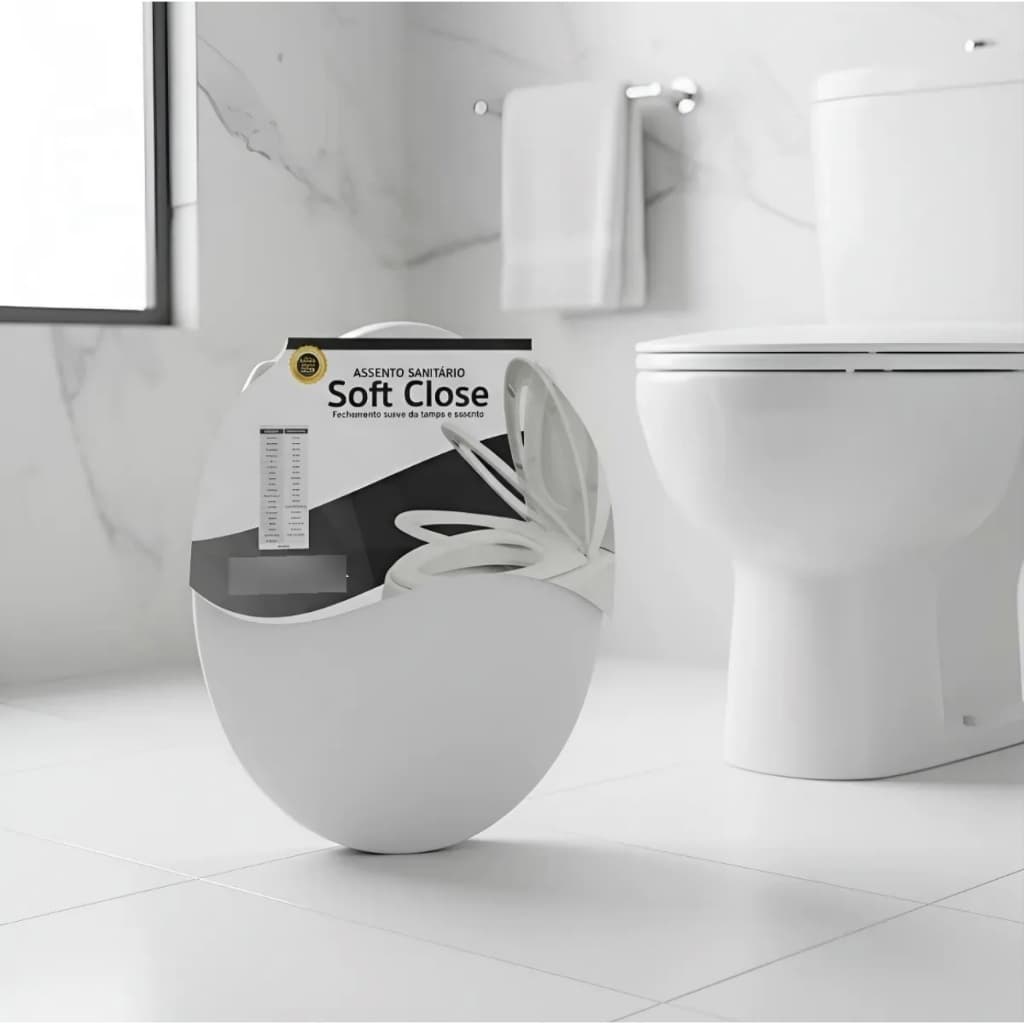 Assento Sanitário Com Soft Closet 38,5 x 42,5 Universal 8030-ECO Fechamento Suave