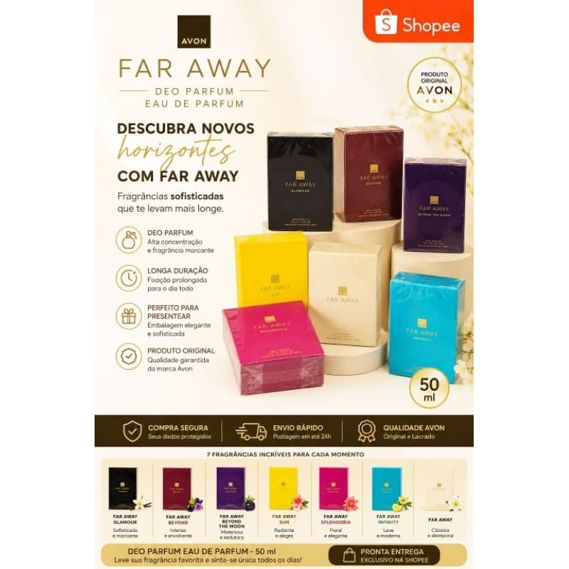 Perfume Avon Far Away Deo Parfum Eau de Parfum 50ml Original Lacrado