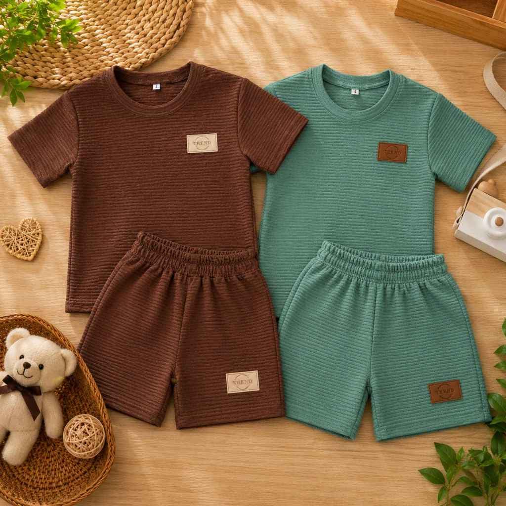 Kit 2 Conjunto Juvenil Masculino Casual Canelado Anarruga