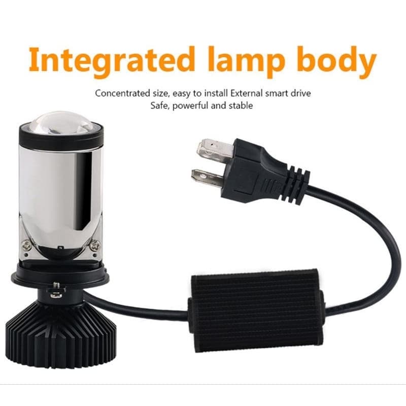 Lâmpada Super Led H4 para Motos 6000k Mini Projetor - 1 UNIDADE - Leia.