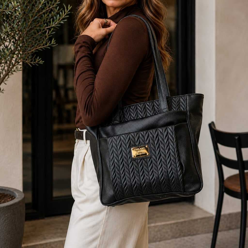Bolsa Feminina Grande Ombro Elegante Reforçada 3 Divisorias Casual Faculdade Trabalho Cabe Notebook