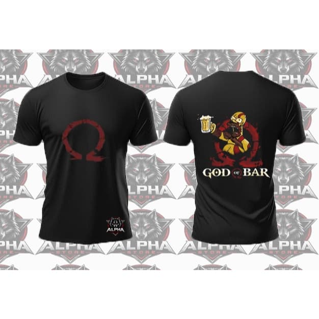 Camiseta Masculina God of Bar | Estampa Divertida Estilo Guerreiro | 100% Algodão