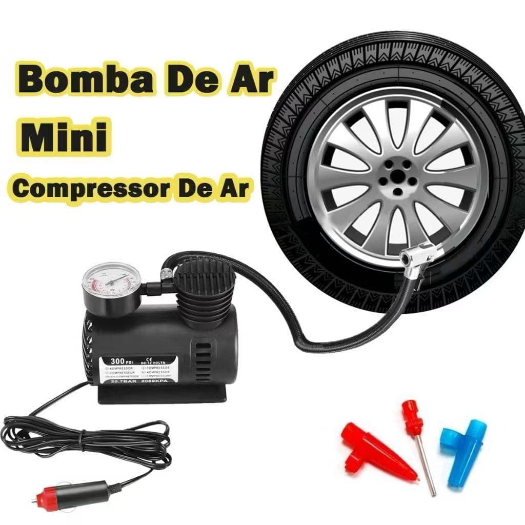 Mini Compressor Bomba De Ar Automotivo Portátil 12v 250psiElétrico
