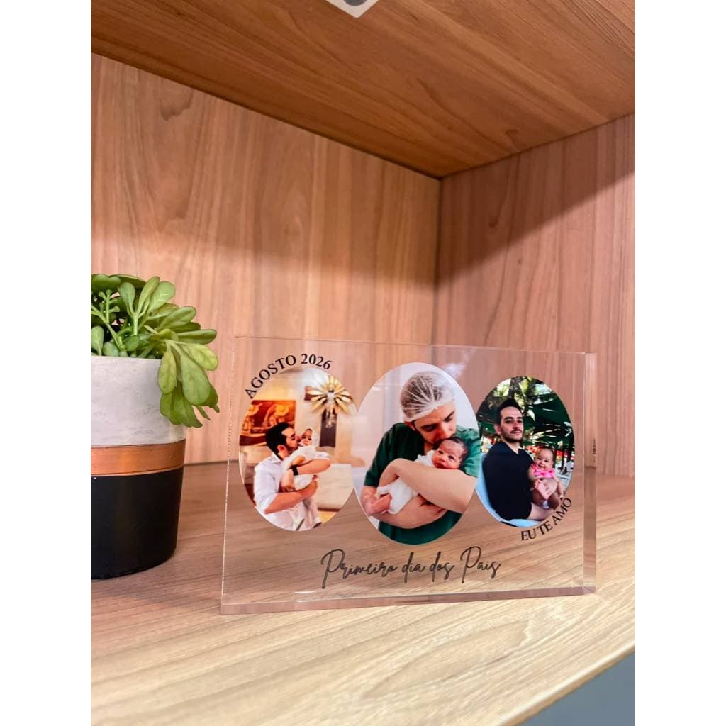 Presente Dia dos Pais Lembrancinha Bloco Acrílico Personalizado Decoração Escritório Luxo