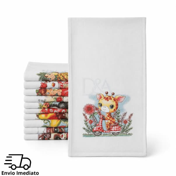 Kit Panos de Prato 100% Algodão Grandes Estampas Variadas Absorventes e Ideais para Cozinha