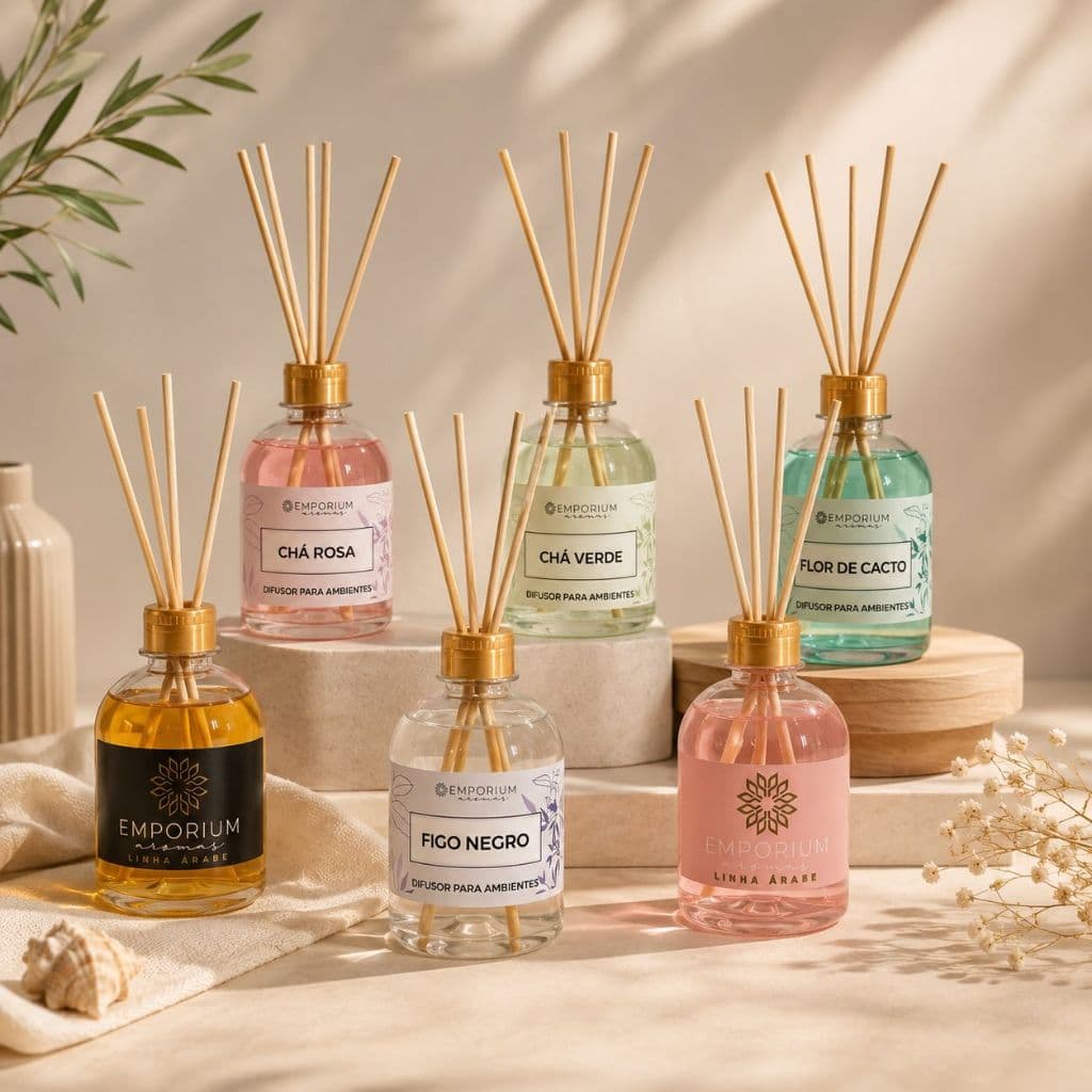 Difusor de Ambiente 250ml Emporium Aromas Aromatizador de Varetas Perfume para Casa Diversas Fragrâncias