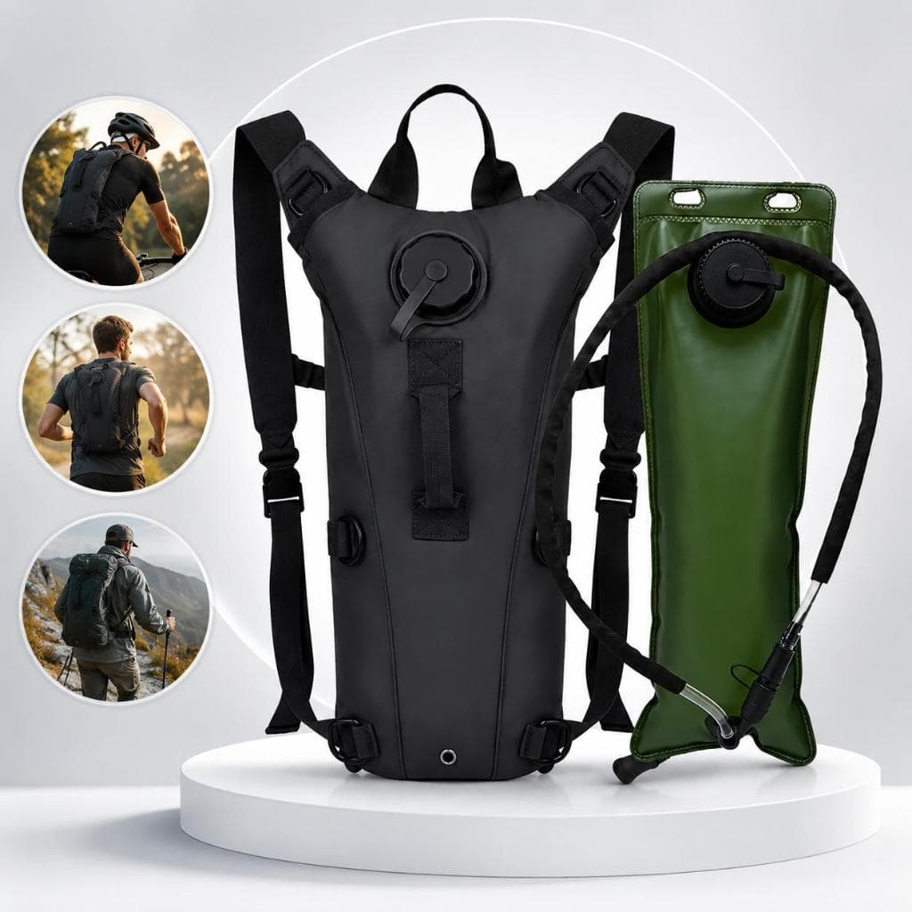 Mochila hidratante outdoor 2L respirável para corrida, ciclismo, maratona e trilha, com bolsa de água anti-vazamento