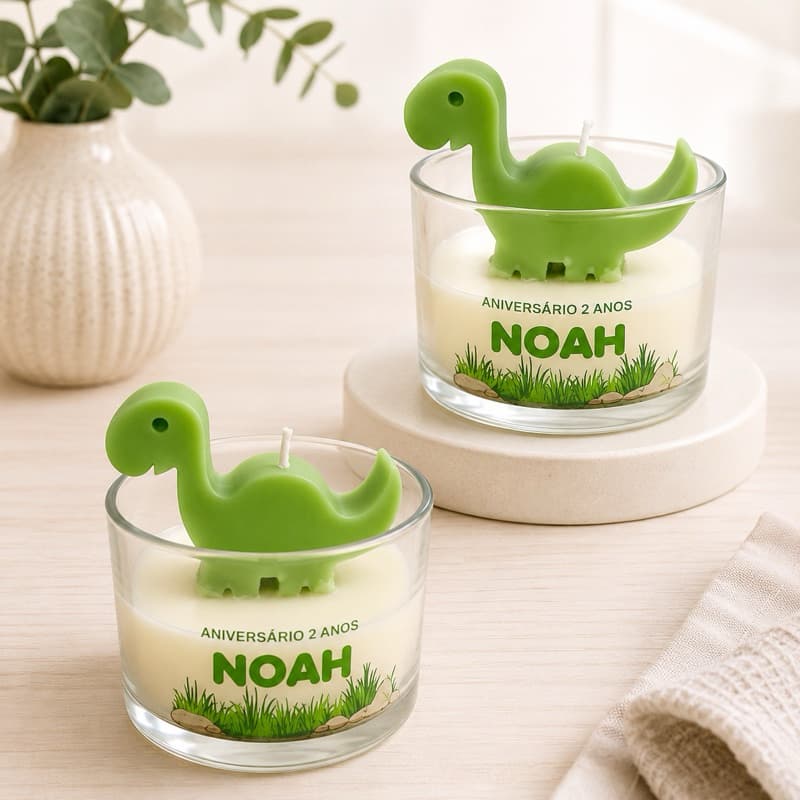 kit Vela Aromática Dinossauro para lembrancinha de aniversario, safari, circo.
