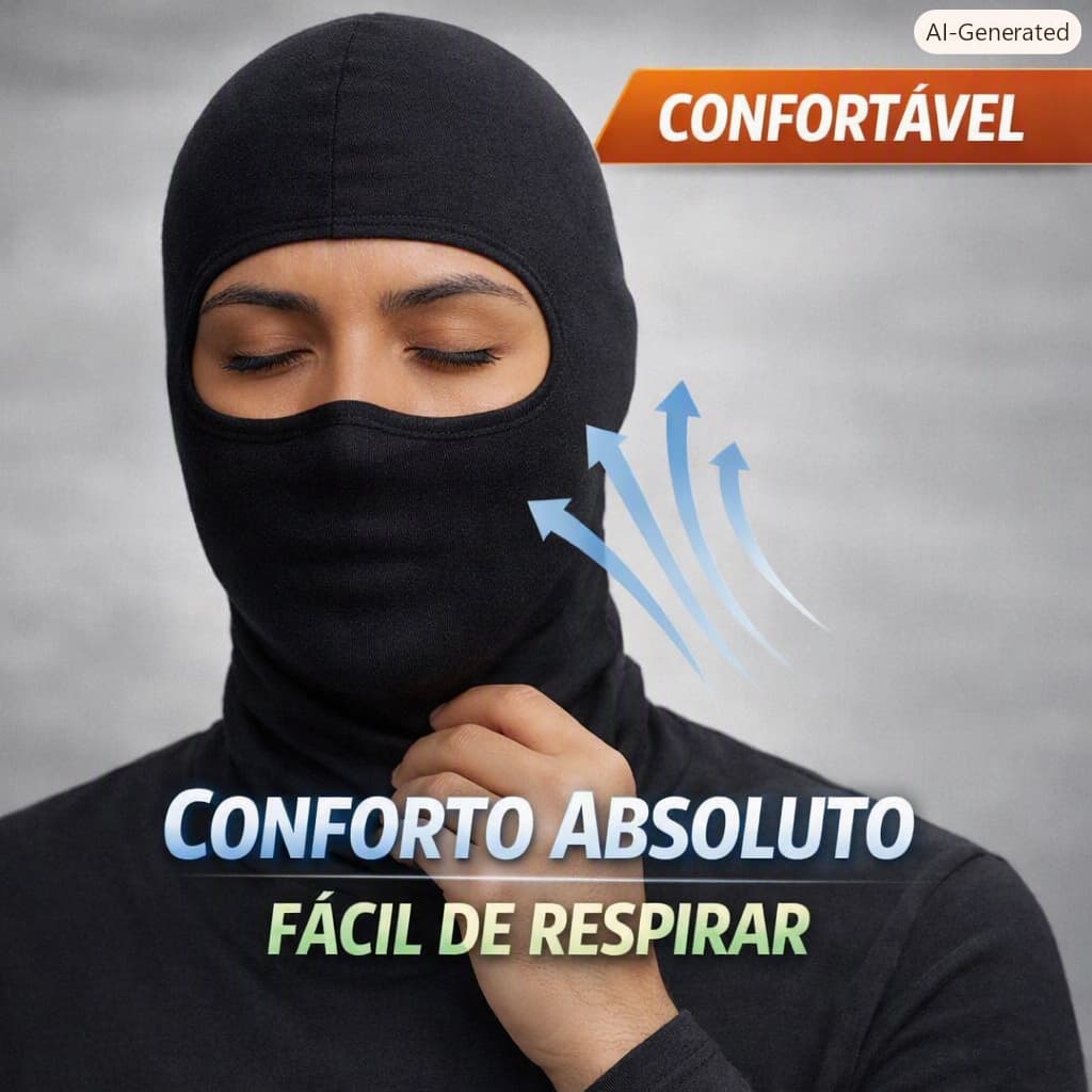 Touca Balaclava Ninja Moto Térmica Proteção Para Motos Frio Core Preta Unissex