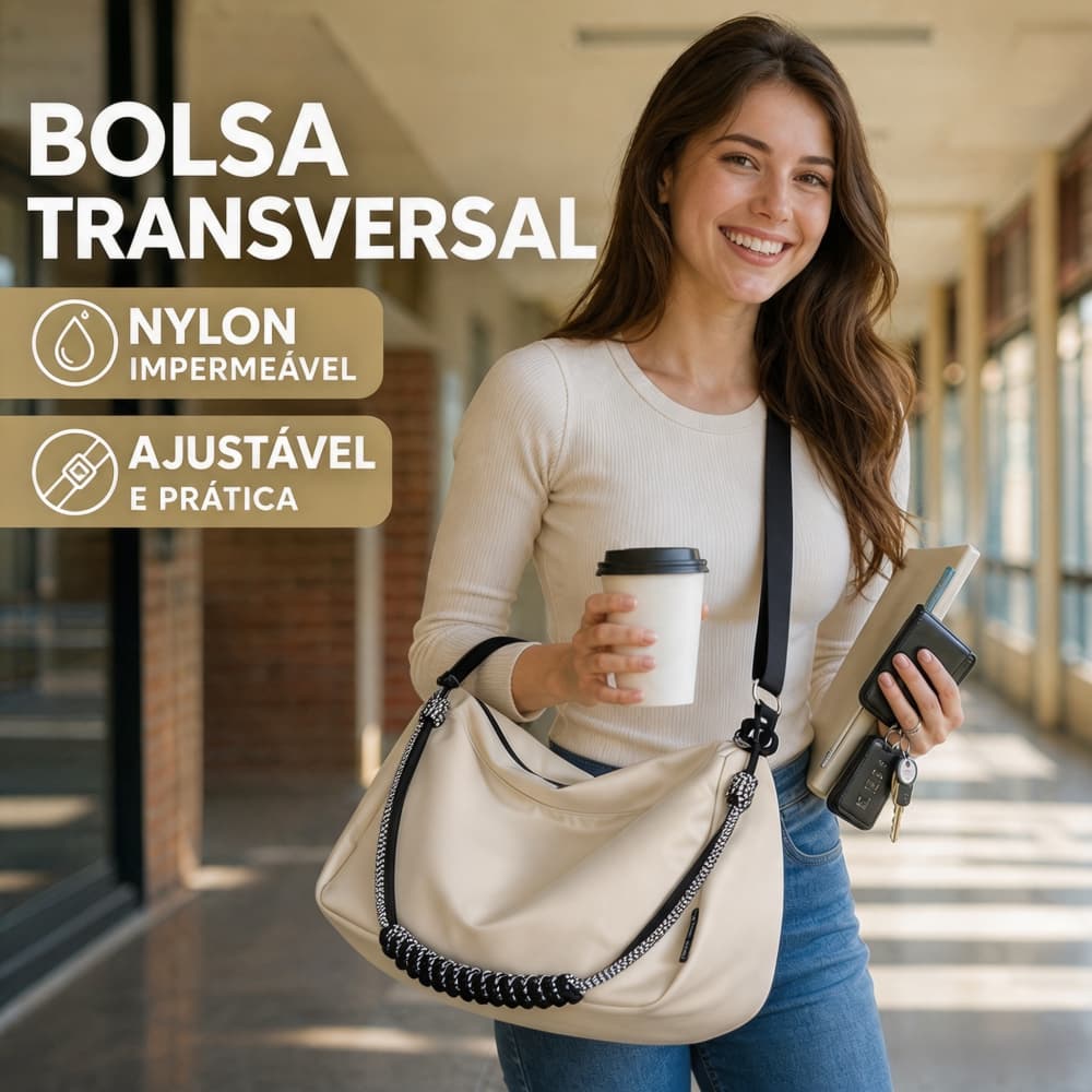Crossbody Bolsa de mão feminina Bolsa de ombro Design moderno e atual Grande capacidade Acabamento requintado Leve