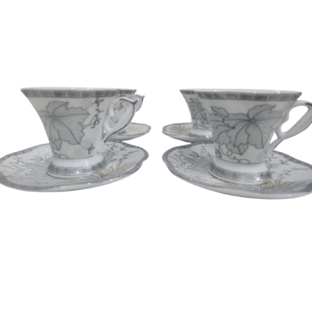 ☕ Conjunto de 4 xícaras de café / cha em porcelana DM Brasil (clássico & elegante) veganismo