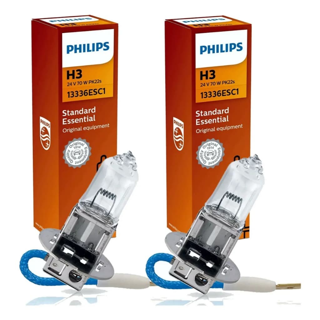 Par Lâmpadas Original Philips H3 24v Caminhão Standard 70w - 13336ESC1-PAR