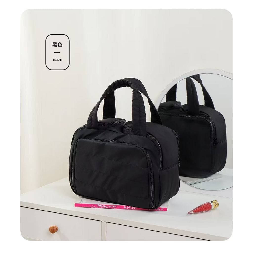 Bolsa cosmética portátil de grande capacidade, lavagem portátil de cosméticos para Presente de Dia das Mães