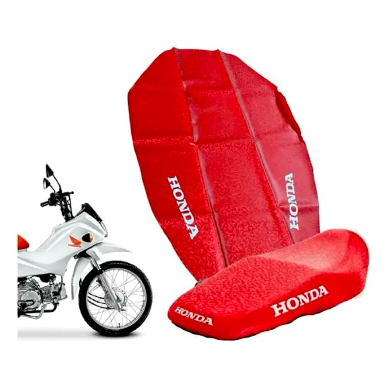 Capa de Banco Honda Pop 110 – Modelo Original 3D Colmeia Vermelha.