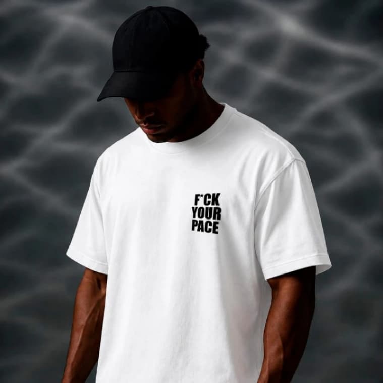 Camiseta Oversized Corrida Run F*ck Your Pace Esportes Camisa 100% Algodão Premium Confortável