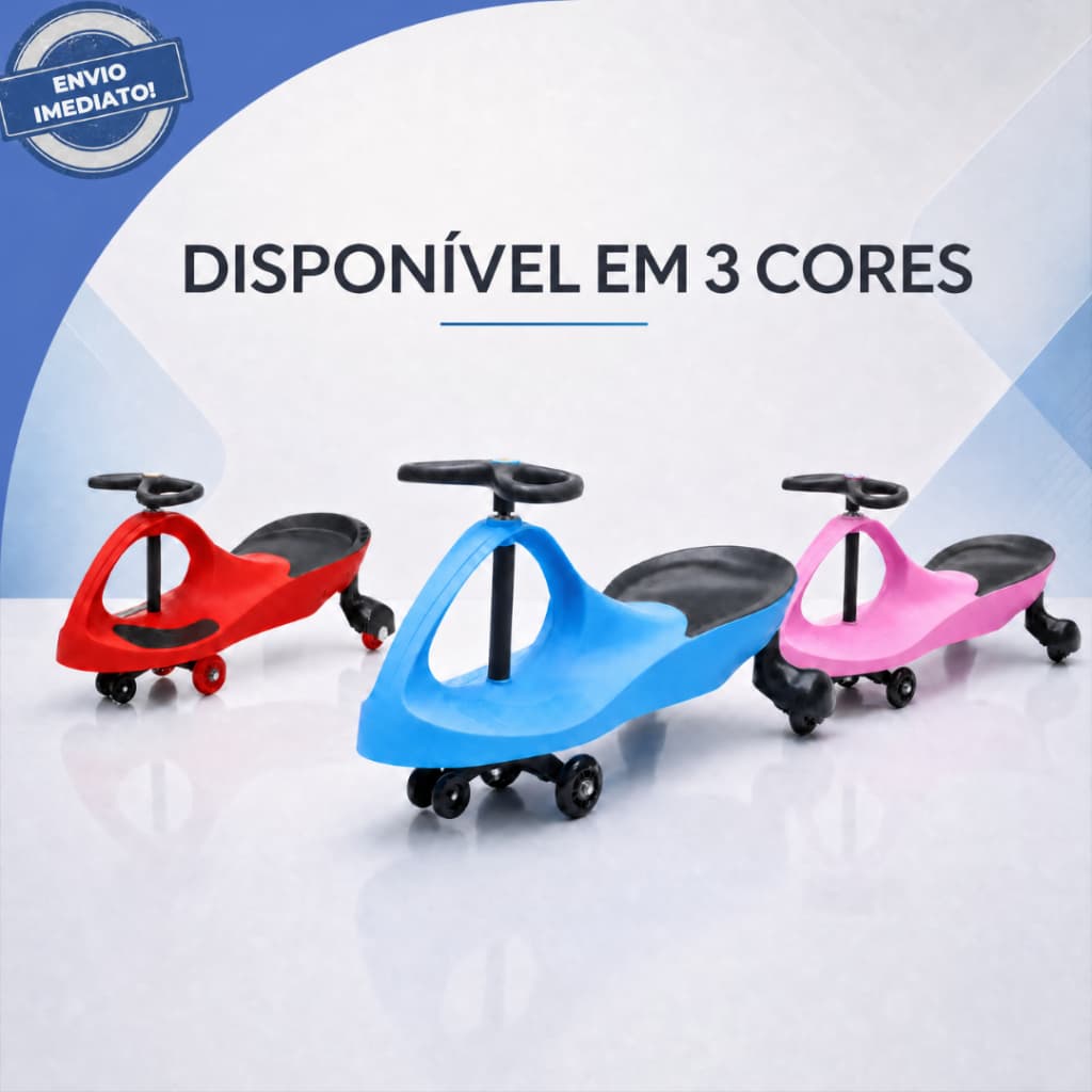 Carrinho de Rolimã Gira Gira Com Led Suporta Até 100Kg BangToys