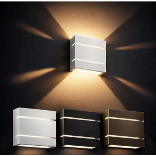Luminária Arandela 2 Frisos 110/220v Interno Externo Branca Preta Marrom
