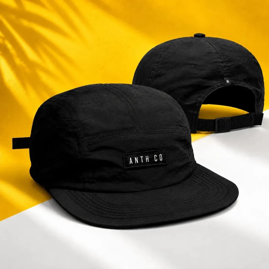 Boné Anth Co Aba Reta Water Five Panel Corrida Caminhada Strapback Impermeavel Masculino Feminino Aba Esportivo