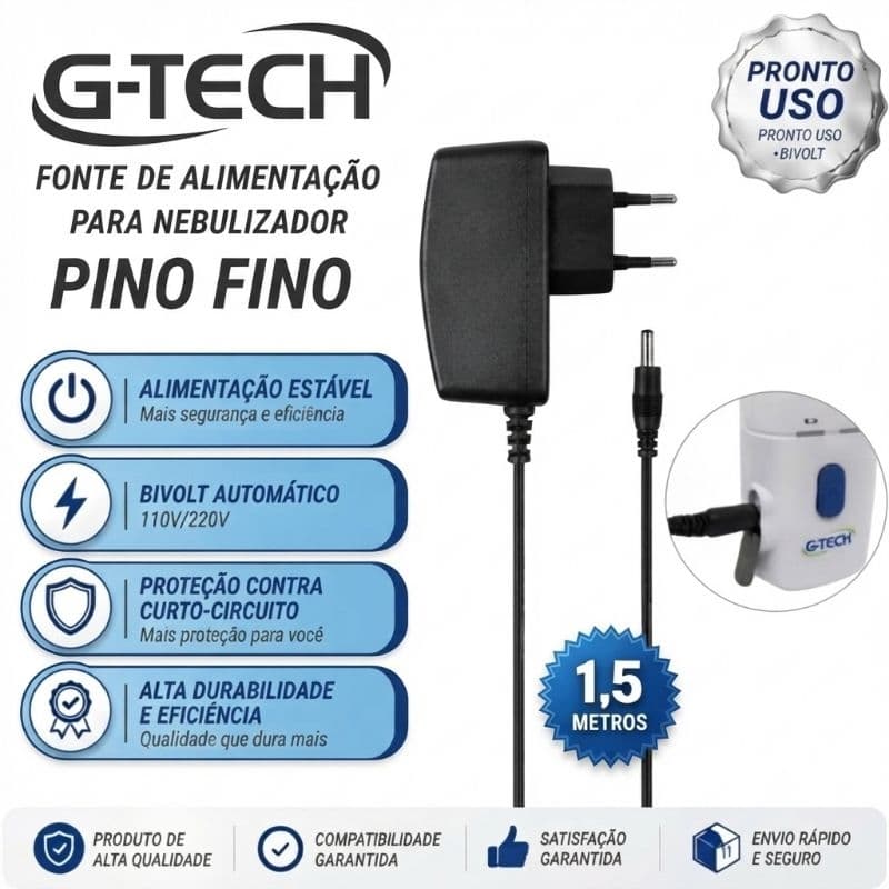 Fonte 5v para Inaladores Ultrassônico G-tech Nebmesh 1 e 2