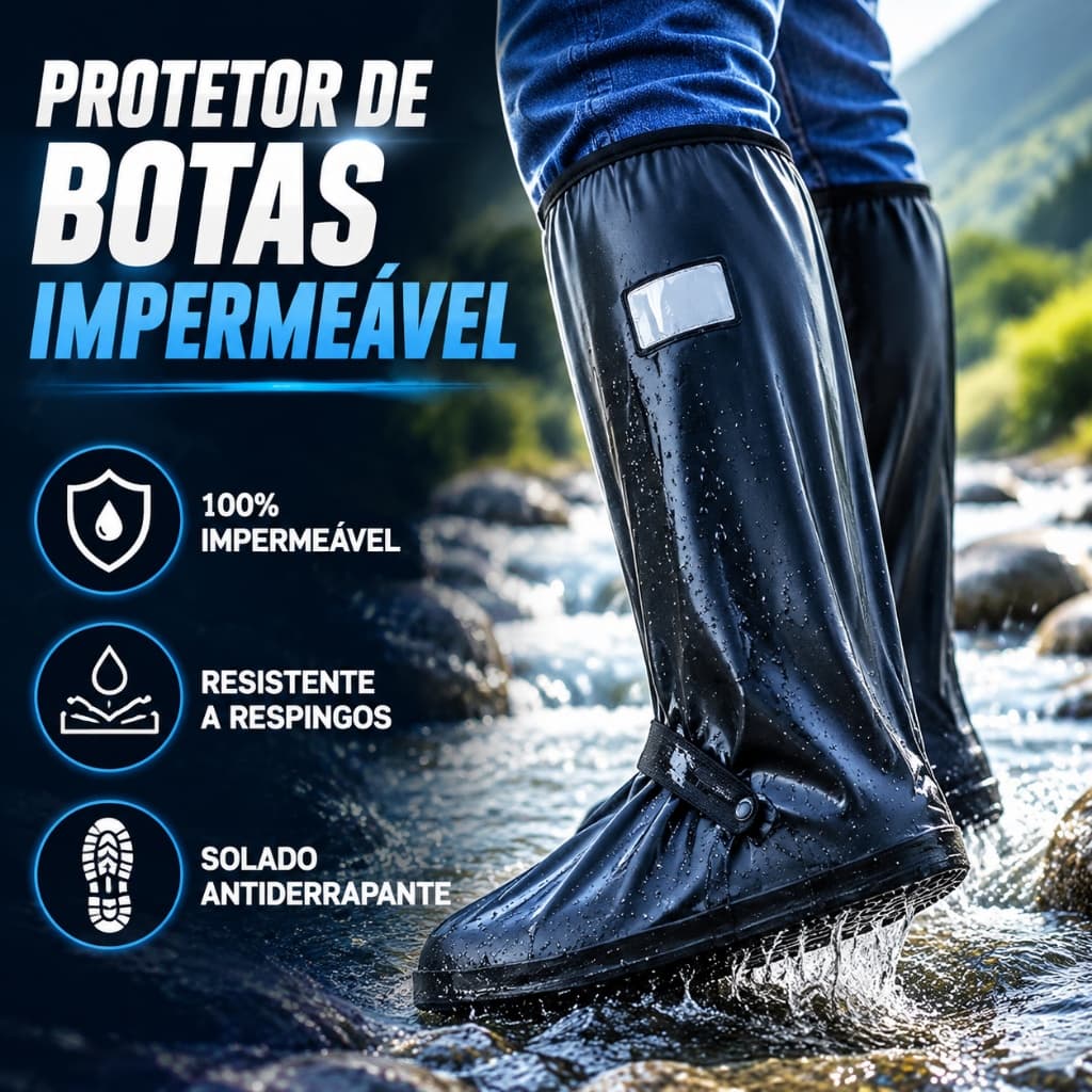 Capa Protetora Impermeável para Calçados de Moto – Antiderrapante, Reforçada para Dias de Chuva