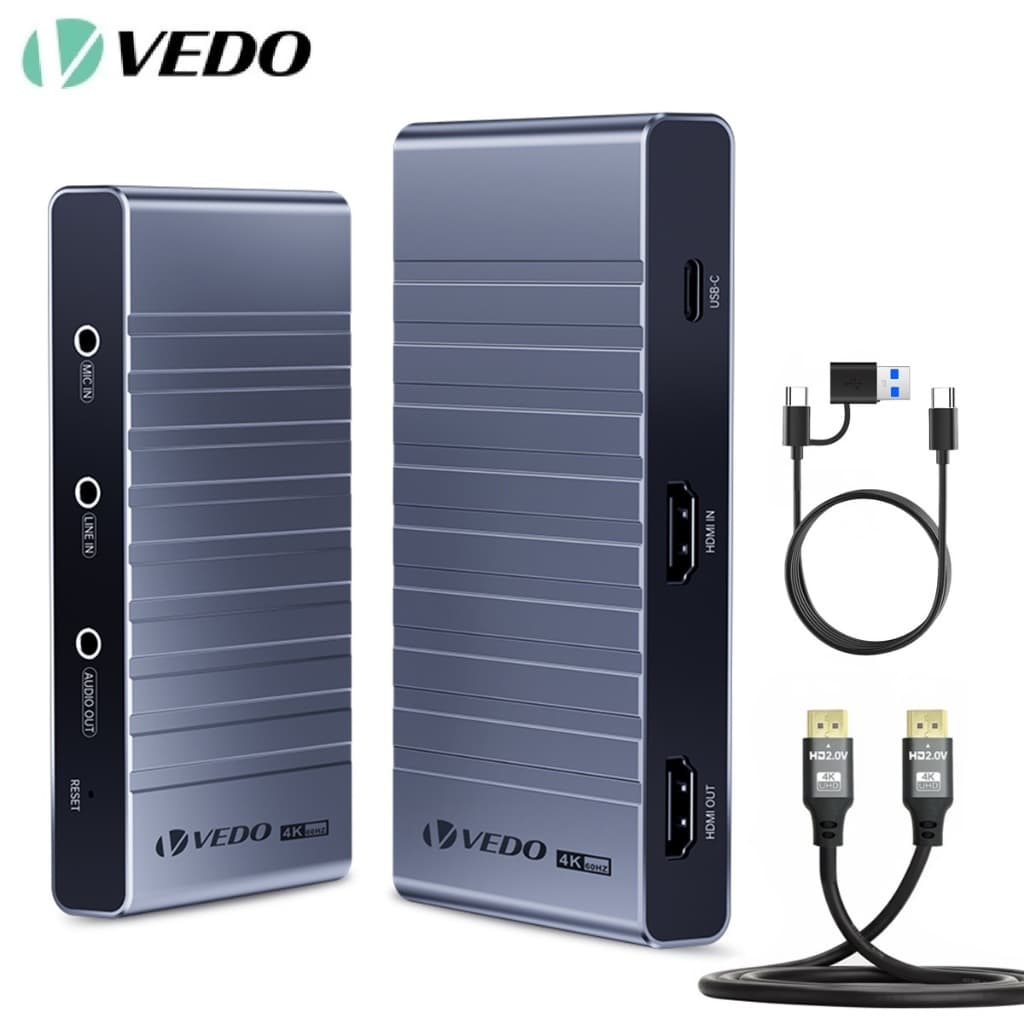 VEDO Placa de Captura de Vídeo 4K Loop Out 4K60 HDR + Captura 4K30 VRR Taxa de Atualização Variável