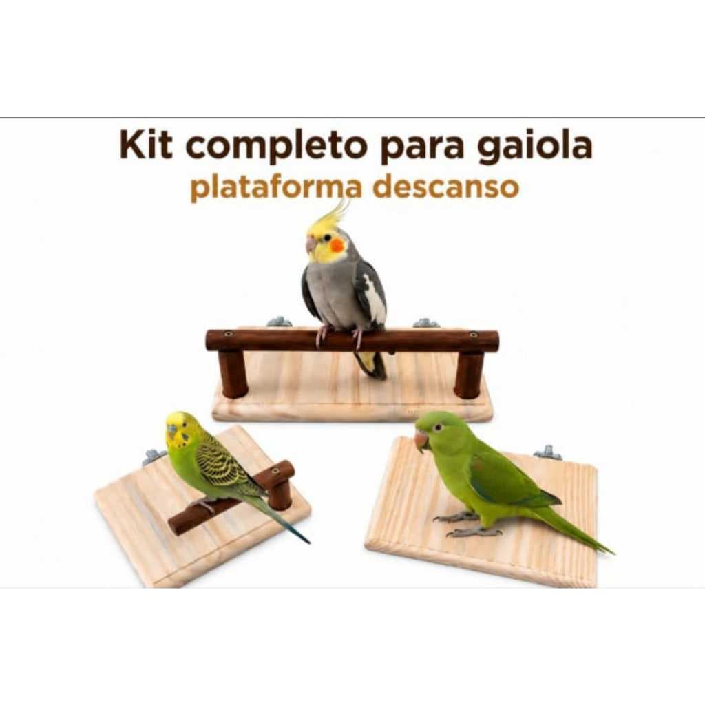 3 UNIDADES  PLATAFORMA PARA GAIOLA POLEIRO DESCANSO PARA CALOPSITA AVES PERIQUITO MARITACA