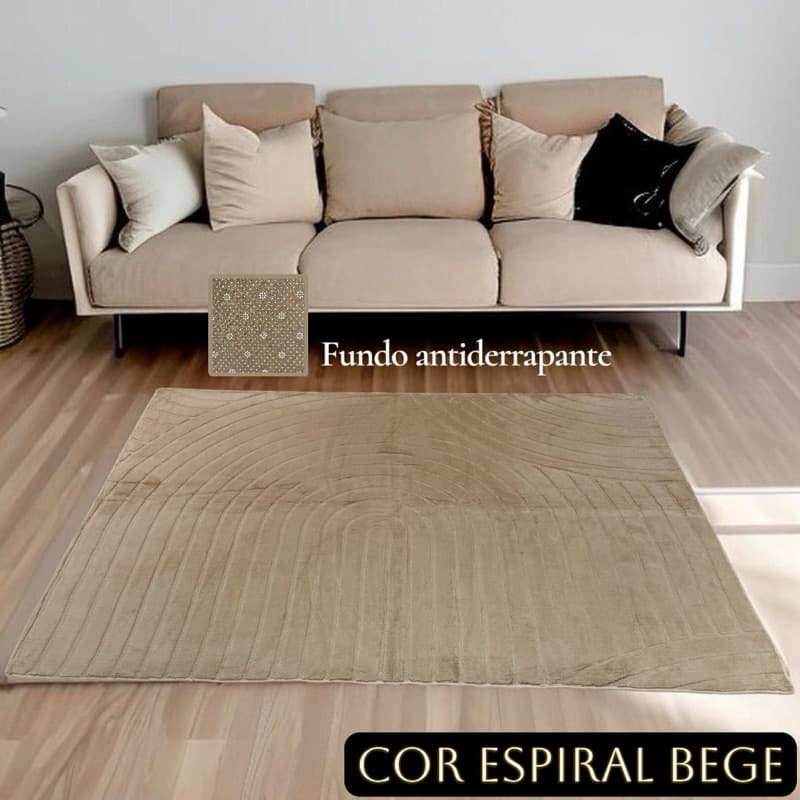 Tapete Sala Quarto Geométrico Macio Antiderrapante 150x200cm