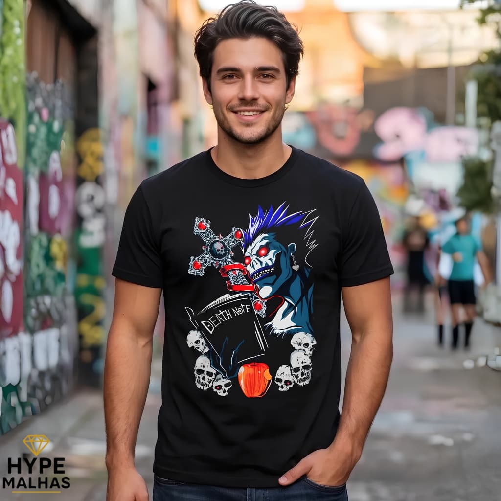 Camiseta Death Note Ryuk Preta 100% Algodão Estampada Anime Premium