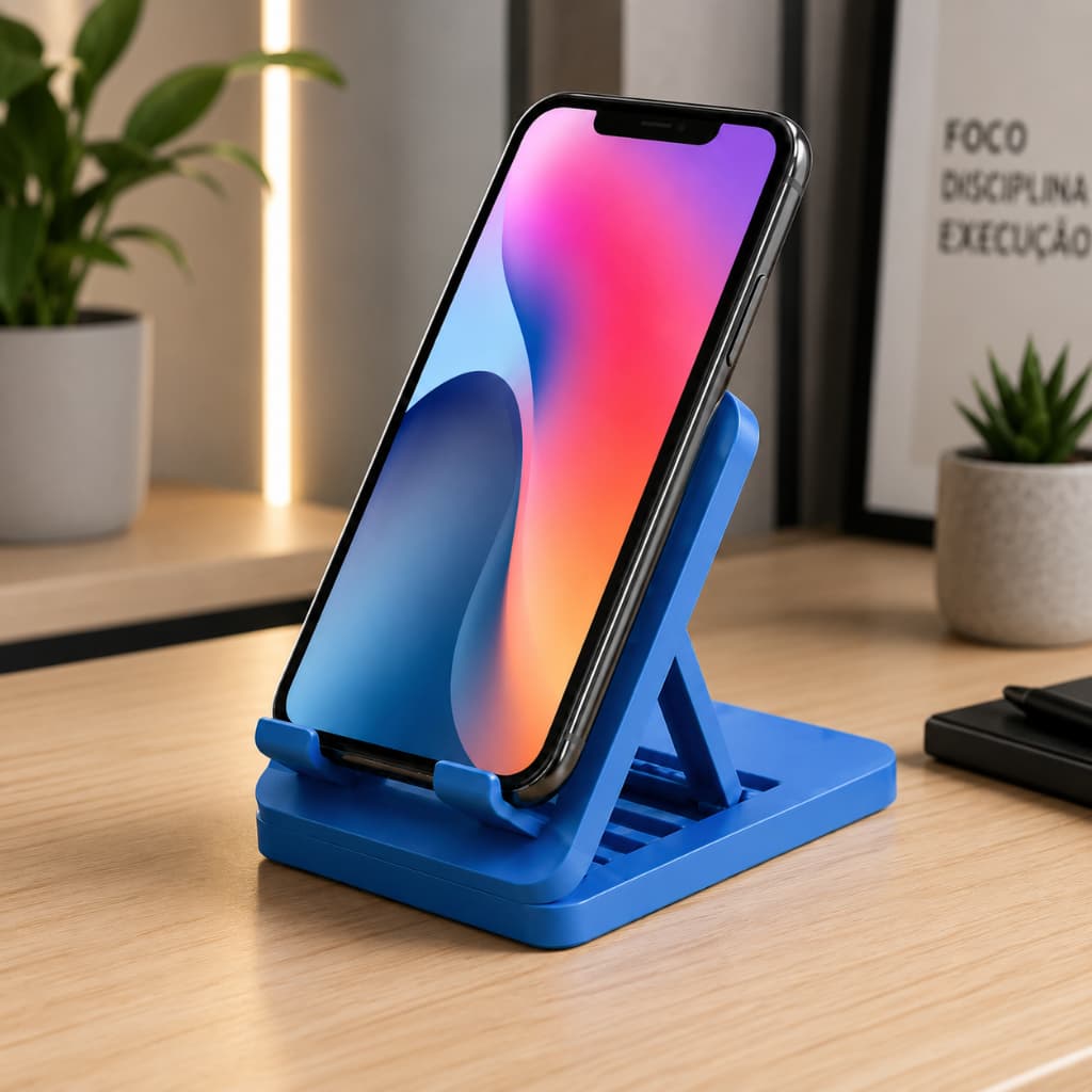 Suporte Dobrável Ajustável para Celular e Tablet Universal Base de Mesa Portátil para Escritório Estudos e Vídeos