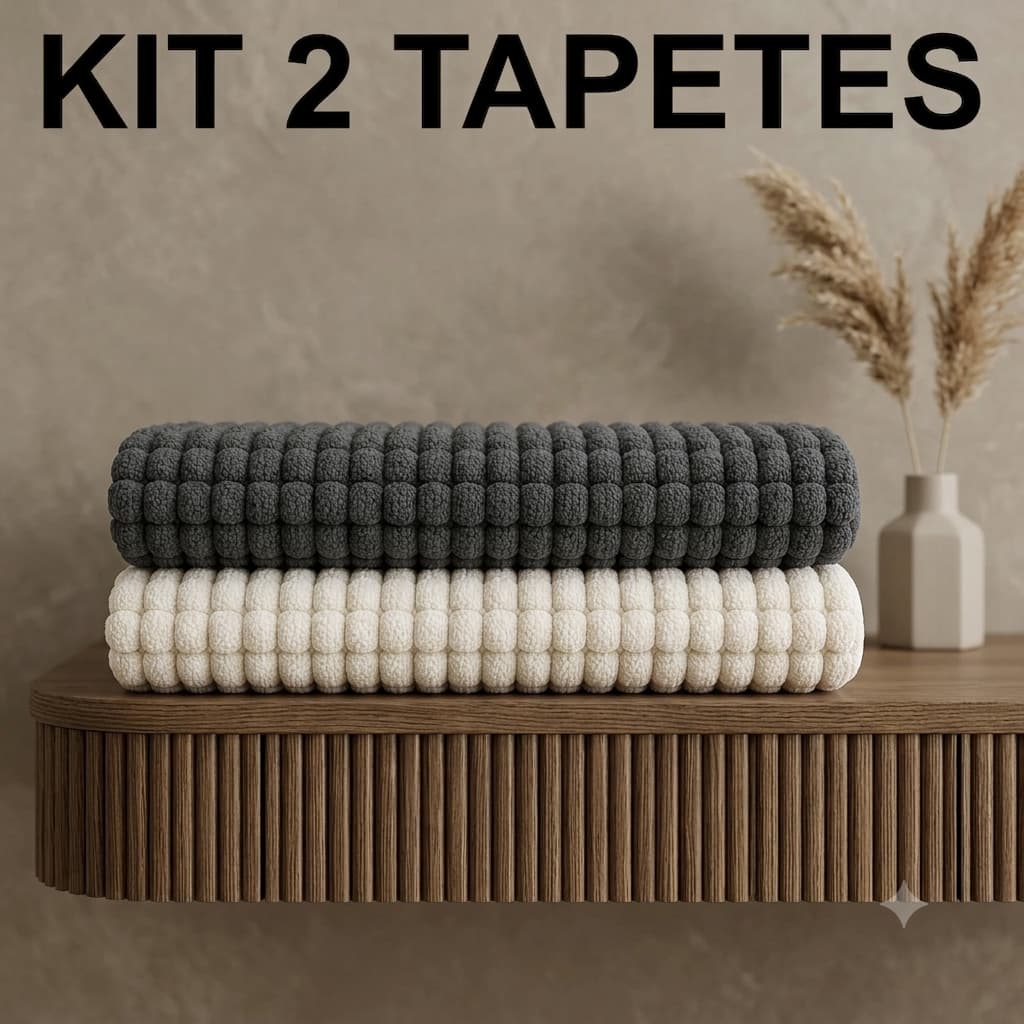 KIT 2 TAPETES BOLINHA MACARRÃO PARA BANHEIRO 38x58