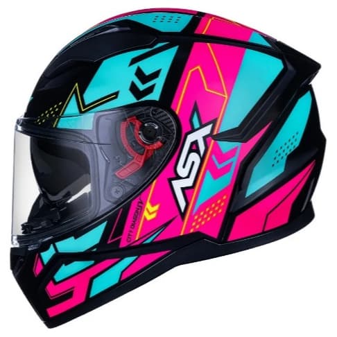 Capacete Asx City Sv Diagon Preto Tifany Rosa C/óculos