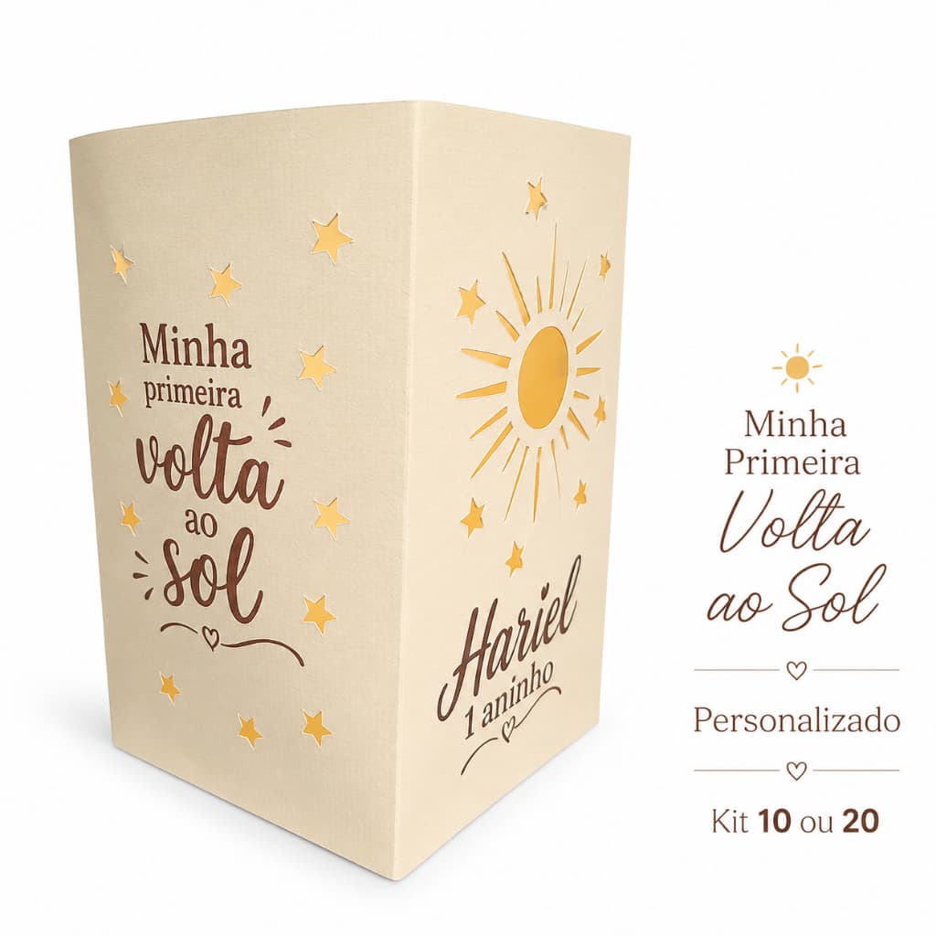 Centro de Mesa Luminária Minha Primeira Volta ao Sol
