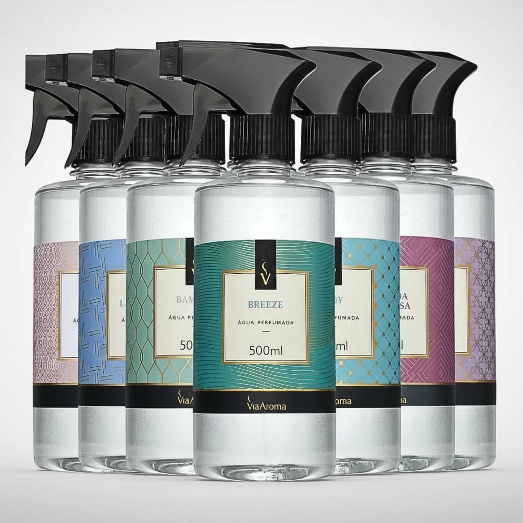 Spray Água Perfumada Via Aroma 500ml Roupas E Tecidos Perfume Premium