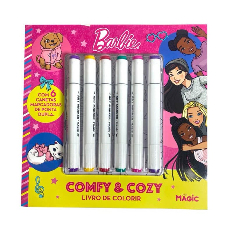 Livro Para Colorir 48 Paginas Barbie Com 6 Canetinhas