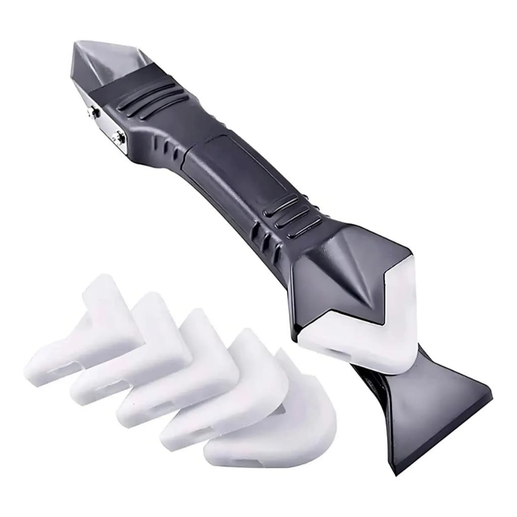 Espátula 3 em 1 para Rejunte e Silicone com 5 Pontas de Silicone Interchangeáveis