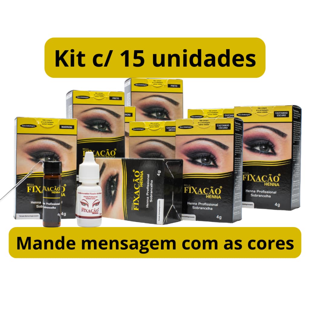 Henna para Sobrancelhas Fixação 4g C/ 15 Unidades (escolha as cores por mensagem)
