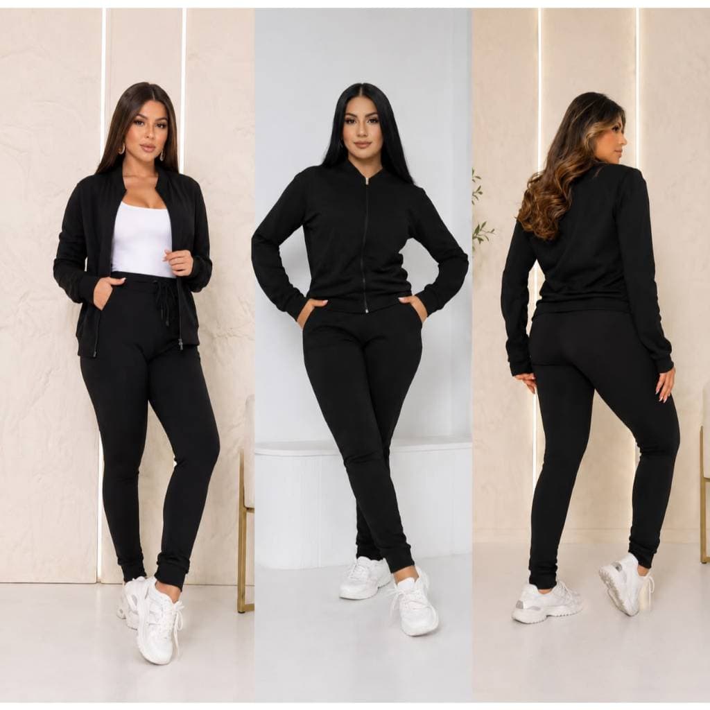 CONJUNTO MALHA CREPE  BLUSA E CALÇA CINTURA ALTA COM BOLSO CONJUNTO INVERNO CONFORTÁVEL E ELEGANTE